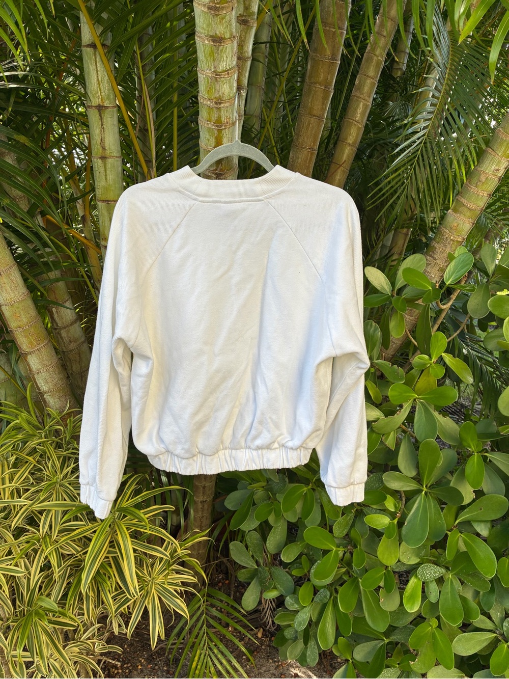 adidas White Women's Cropped Crewneck Sweatshirt with Logo - Picture 11 of 11